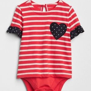 *GAP KIDS* Baby Girl Print Heart Body Double Top